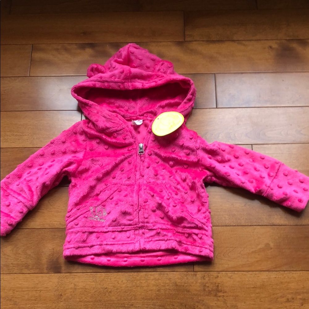 Limeapple Minky Bubble  Pink Hooded Jacket